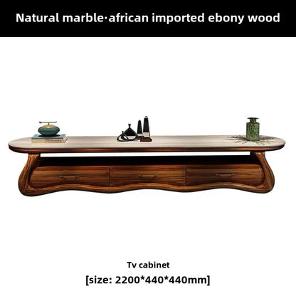 Solid wood sofa combination, first-layer cowhide sofa, ebony wood leather sofa