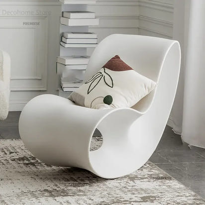 European Creative Rocking Chair Designer Lounge Chair Living Room Furniture Plastic Living Room Chairs Lazy Single Sofa Chair