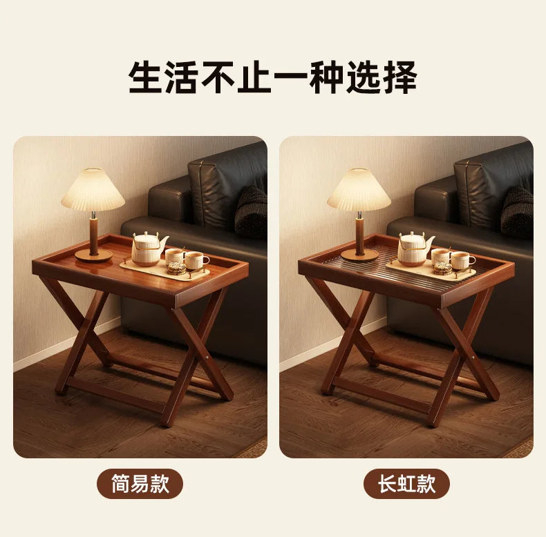INS Folding Small Table Outdoor Picnic Portable Coffee Table Non-Solid Wood Home Living Room Mini Side Table