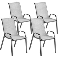 Outdoor Dining Chairs Set of 4, Stackable Patio Dining Chairs, High Back Outdoor Patio Chairs with Breathable Mesh Seat