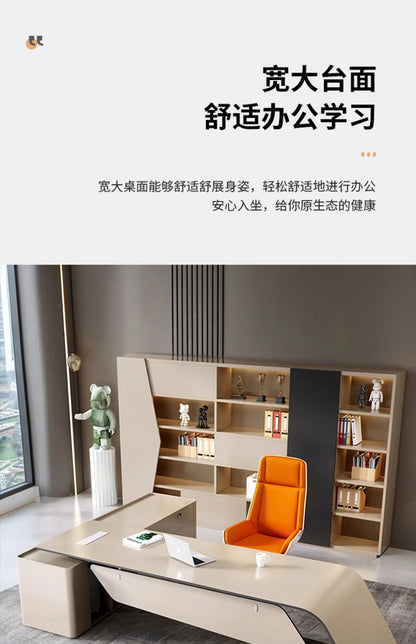 luxury L-shaped Boss Office Desk Modern Organizer Inventory Computer Desk Minimalist European Escritorio Oficina Furniture home