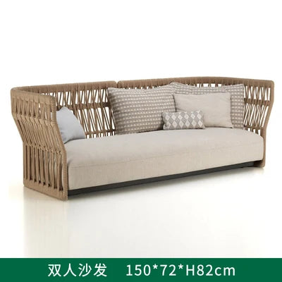 Outdoor sofa, courtyard, rattan woven outdoor swimming pool, homestay furniture, leisure combination, outdoor rattan chair