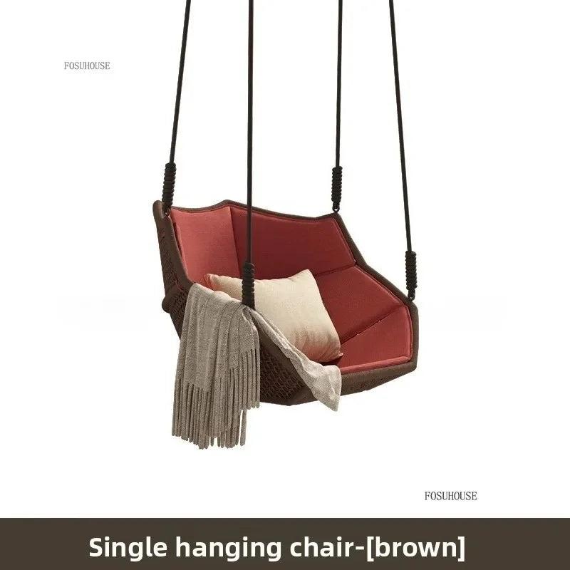 Outdoor Patio Swing Nordic Balcony Rocking Chair Indoor Adult Hanging Chairs Outdoor Single Swing Chairs Modern Hanging Basket Z
