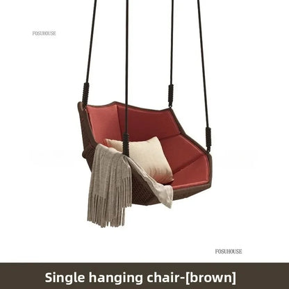 Outdoor Patio Swing Nordic Balcony Rocking Chair Indoor Adult Hanging Chairs Outdoor Single Swing Chairs Modern Hanging Basket Z
