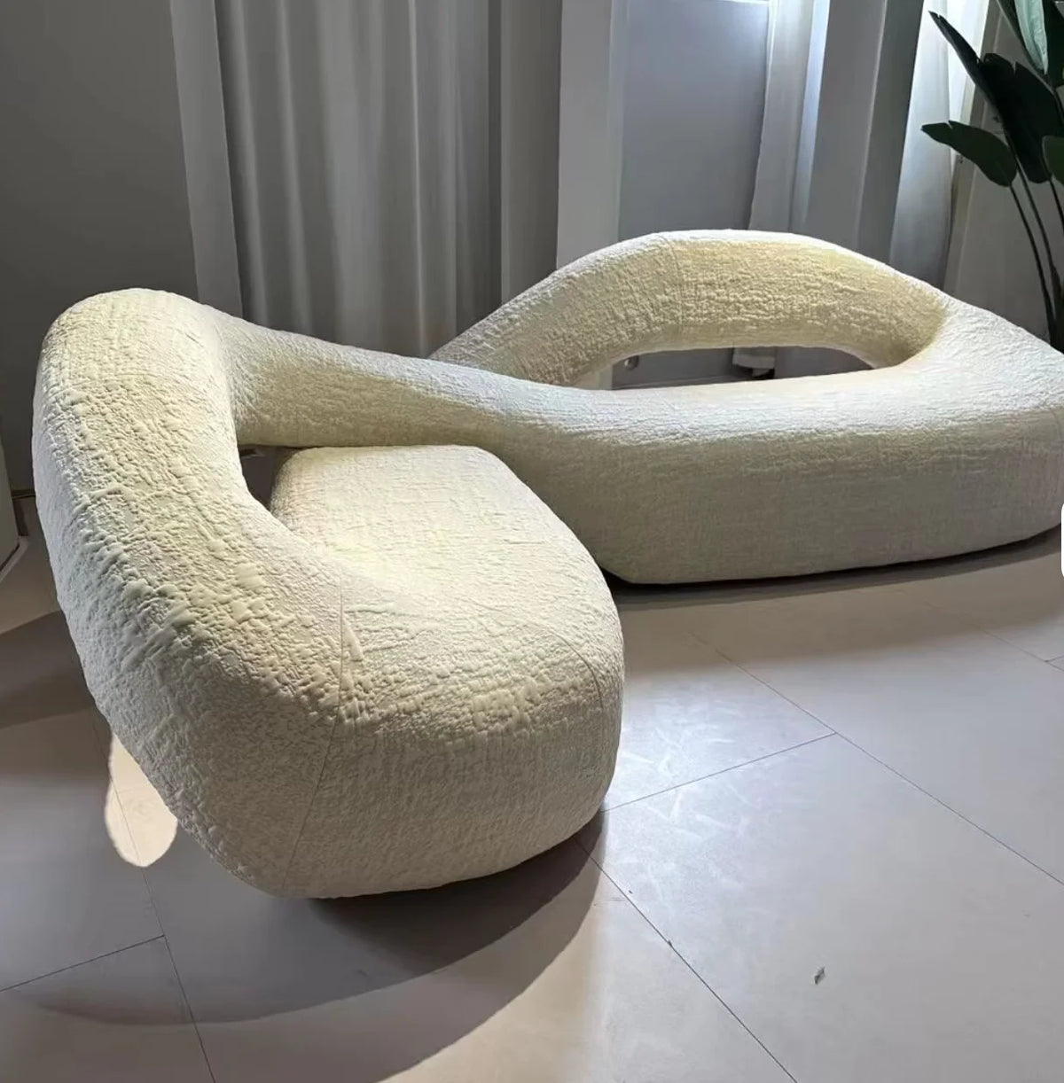 Canapé d'angle en cuir en forme de serpent, léger et luxueux, en tissu, pour Villa, maison, salon, matériau de remplissage en éponge