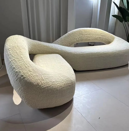 Canapé d'angle en cuir en forme de serpent, léger et luxueux, en tissu, pour Villa, maison, salon, matériau de remplissage en éponge