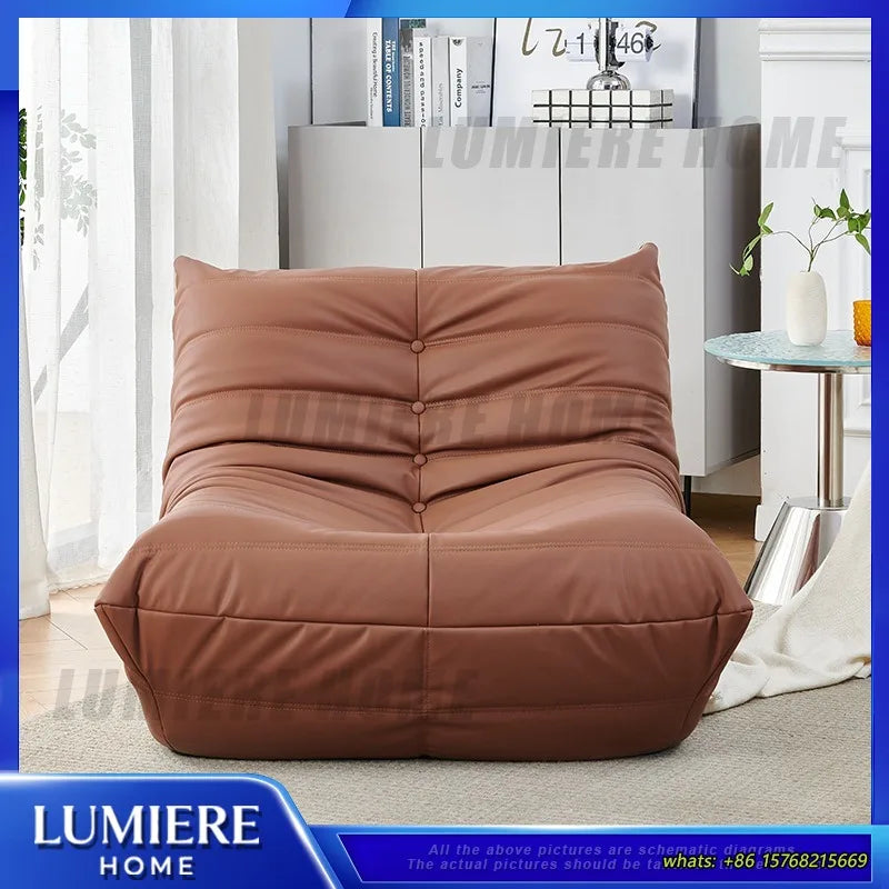 Bean Bag Sofa Single Person Lazy Couch Luxury Creative Designer Lounge Chair for Living Room Bedroom Caterpillar Style Soft