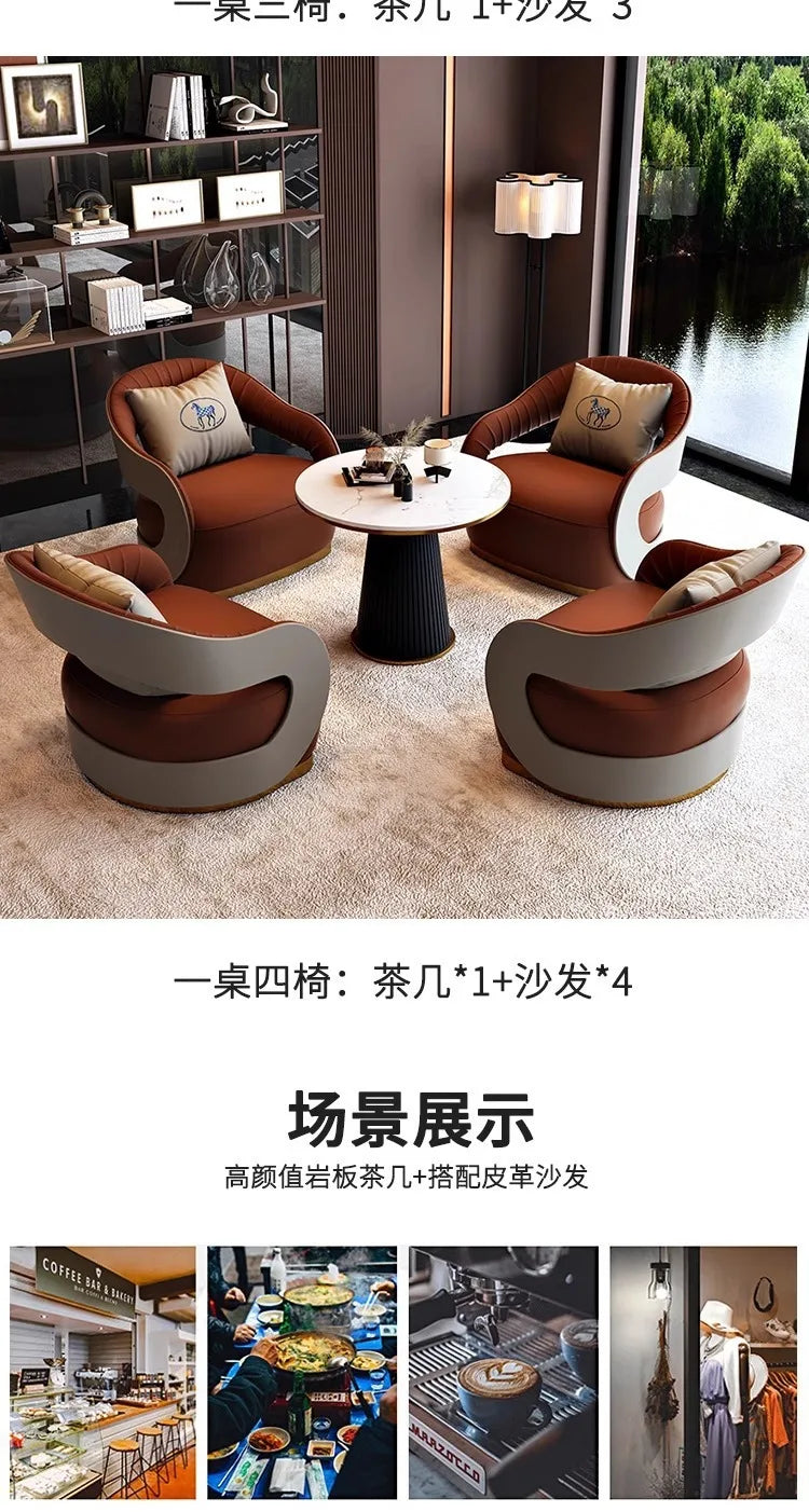 Office VIP Room Meeting Sofa Club Hotel Light Luxury Business Single Sofa Resting Area Negotiation Sofa Chair
