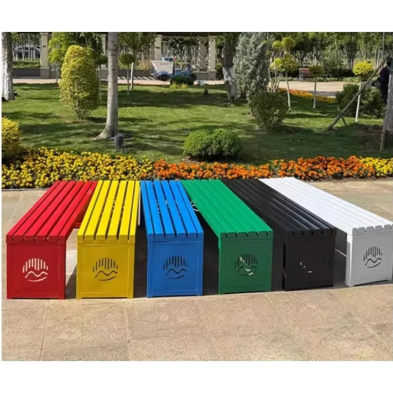 Banc en acier inoxydable au Design moderne, pour parcs de jardin de luxe en plein air et patios d'hôtel, sièges métalliques résistants au soleil et imperméables
