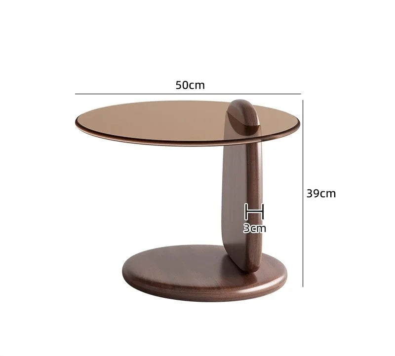 Table à thé, salon, petite maison, style italien, table à thé simple et moderne, table à thé créative en verre à combinaison circulaire