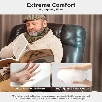 Dual Motor Massage & Heat Reclining Chair for Elderly with Cup Holder & USB Ports, Rocking Recliner Chair
