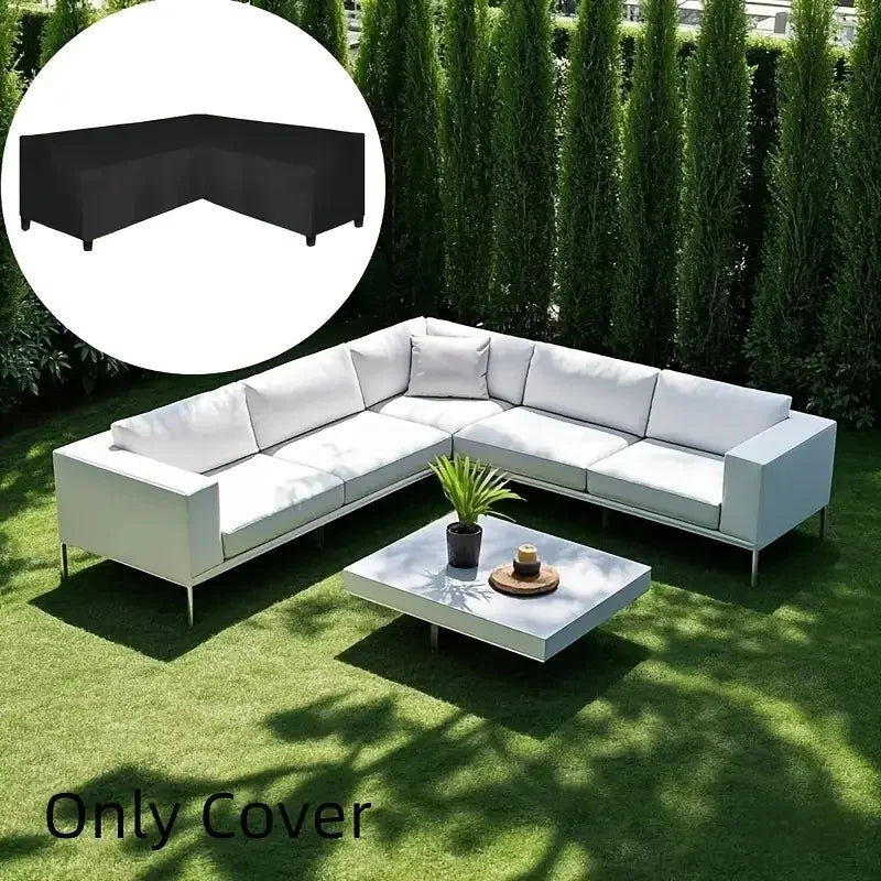 Heavy-Duty Oxford Fabric L- Outdoor Patio Furniture Protector with Adjustable Straps,All-Season Weather-Resistant Design