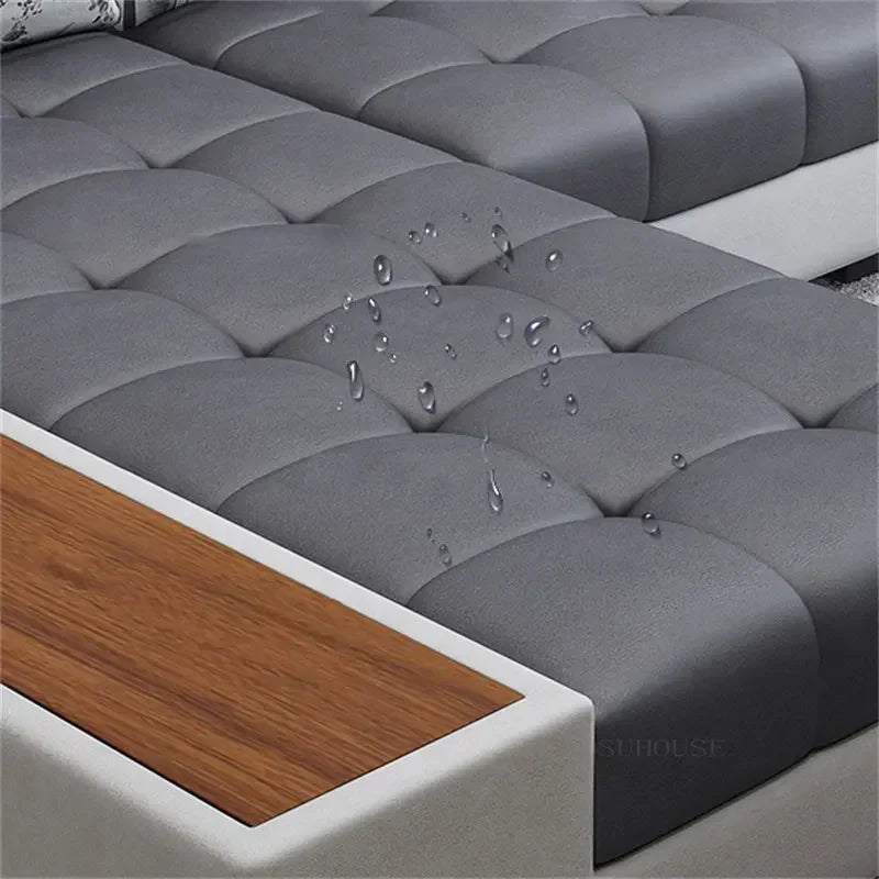 Nordic Luxury Technology Cloth Sofa for Living Room Furniture Modern Living Room Sofa Combination Large Apartment Sofa Set u