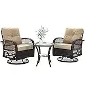 QAZ8-7 Piece Patio Furniture Set Fire Pit Table. Outdoor Conversation Sets Wicker Rattan Sectional Sofa with Coffee TSZ