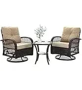 QAZ8-7 Piece Patio Furniture Set Fire Pit Table. Outdoor Conversation Sets Wicker Rattan Sectional Sofa with Coffee TSZ