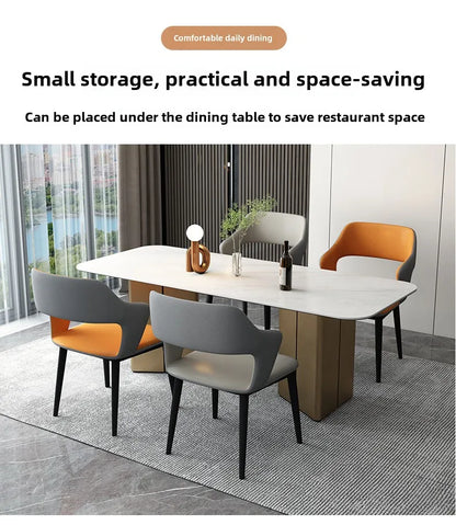 Italian Minimalist Dining Chair Modern Simple Home Chair Hotel Trendy Tech Fabric Makeup Chair Backrest Dining Table furniture