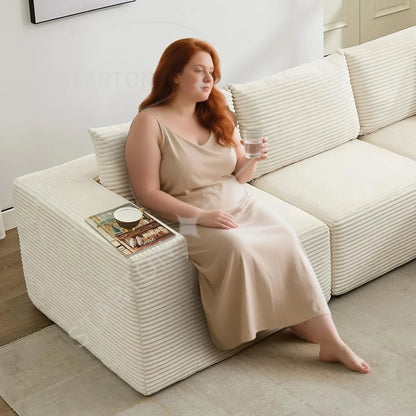 118" Compressed Sofa for Living Room L Shaped Boneless Couch, Modular Sectional Sofa, Sofa Bed Memory Foam Couches with Chaise