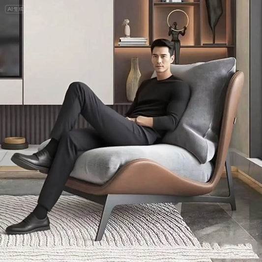 Comfortable Single Sofa Chair for Balcony or Living Room Lazy Sofa Lounge Chair for Bedroom or Reading Upholstered Accent Chair