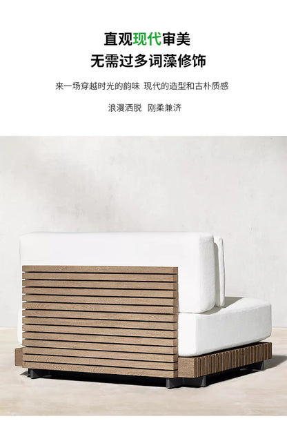 Nordic, outdoor, sofa, hotel, coffee table, outdoor, open-air, villa, solid wood, sofa, combination, courtyard, furniture