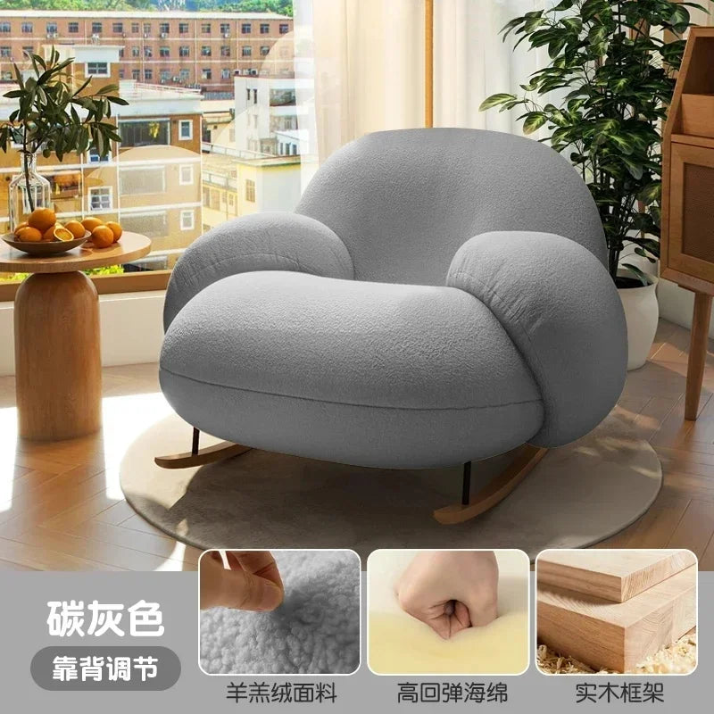 Pink Modern Lounge Recliner Chair - Nordic Style Designer Home Furniture for Comfortable Back Support