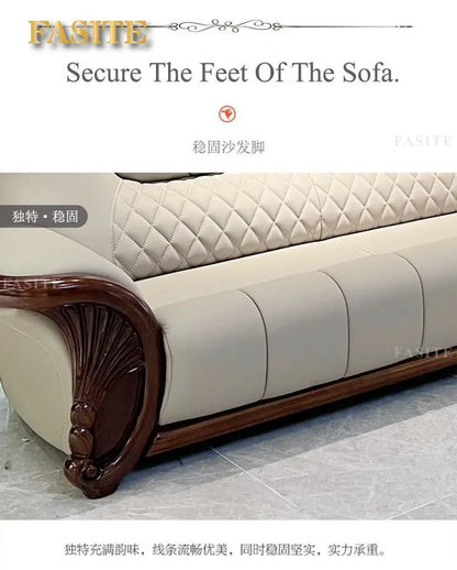 European leather sofa first floor living room villa luxury ebony small apartment