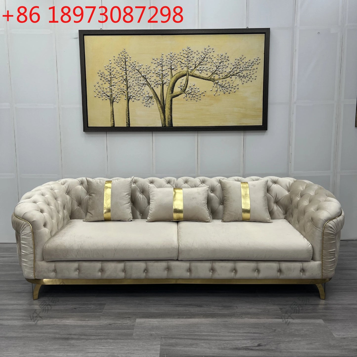 Italian light luxury fabric sofa combination modern minimalist velvet villa furniture