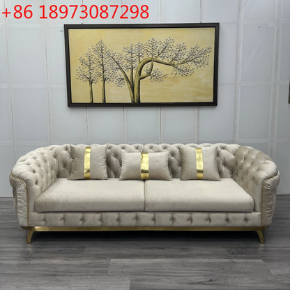 Italian light luxury fabric sofa combination modern minimalist velvet villa furniture