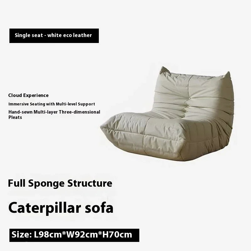 Original Caterpillar Lazy Sofa Chair Single Seat Floor Recliner Small Couch for Bedroom Living Room Balcony Minimalist Lounge