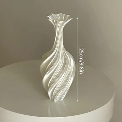 Modern Style Vase Room Decoration Plastic Flower Vase Wihte Black Flower Bottle Aesthetic Floral Arrangement Display Vase