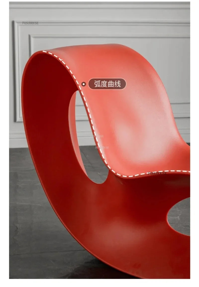 European Plastic Living Room Chairs Creative Rocking Chair Living Room Furniture Lazy Single Sofa Chair Designer Lounge Chair