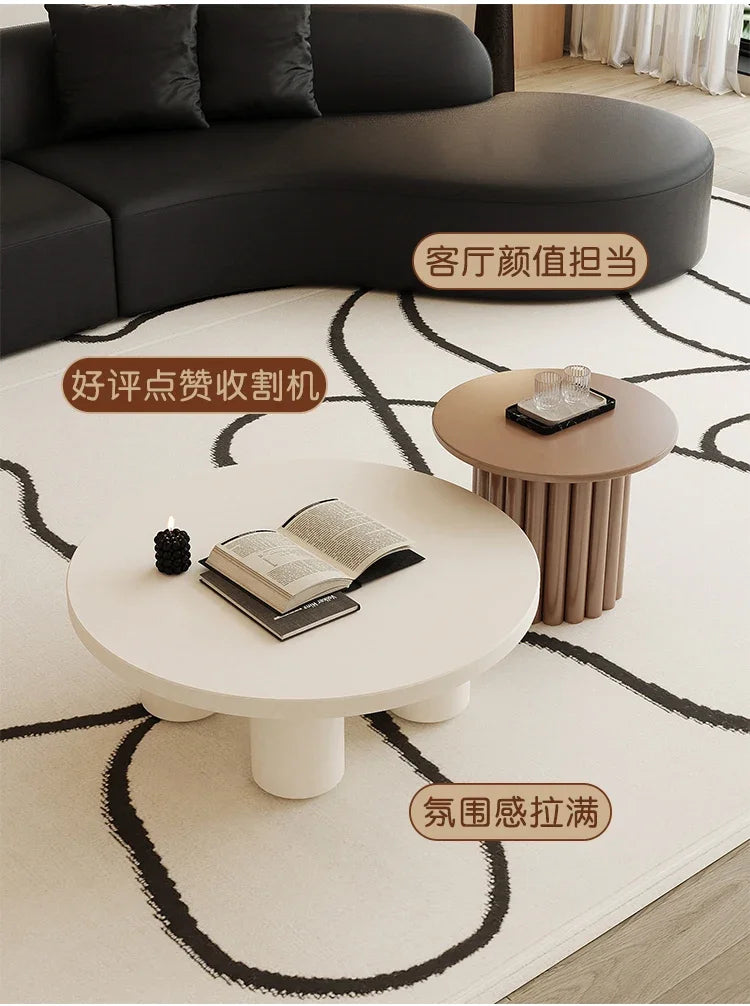 Table d'appoint minimaliste esthétique en bois blanc, ronde, petite Table basse Simple, Design moderne, meubles auxiliaires pour la maison