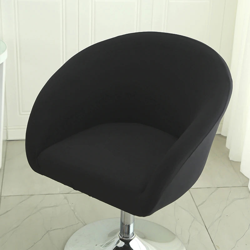 Semi-Circular Print Elastic Bar Low Back Chair Cover Dustproof for Living Room Bedroom Restaurant Hotel Furniture Accessories