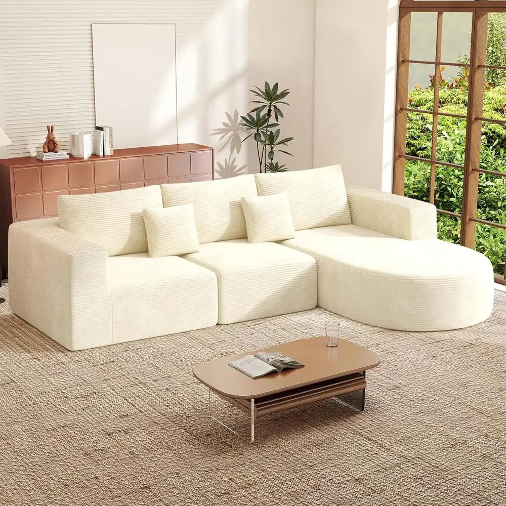 Cloud Sectional Sofa with L-Shape Chaise for Living Room, Deep Seated, Comfortable, No Assembly Needed, 1 Piece