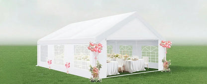 20x20FT Heavy Duty Outdoor Party Tent, 6 Sidewalls & Built-in Sandbags,Waterproof Windproof Canopy Wedding, Camping & Patio