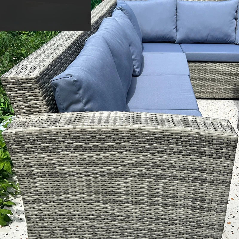 Outdoor rattan sofa Nordic living room balcony courtyard villa rattan chair coffee table combination casual waterproof and sunsc