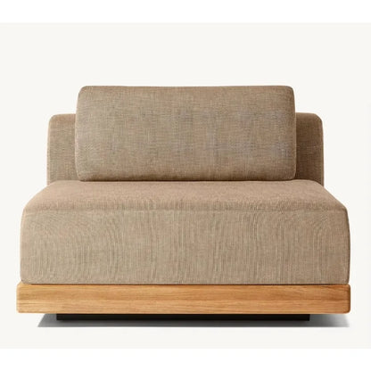 Modern Luxury All Weather Patio Garden Hotel Pool Sofa Set Outdoor Leisure Solid Wood Furniture Teak Modular Sofa L-Sectional