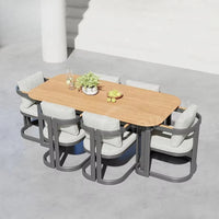 Factory Luxury Outdoor Furniture Patio Teak Wood Dining Sets Garden Table and Chairs Set for Hotel Restaurant Used