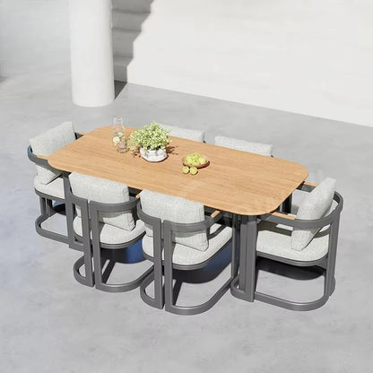 Factory Luxury Outdoor Furniture Patio Teak Wood Dining Sets Garden Table and Chairs Set for Hotel Restaurant Used