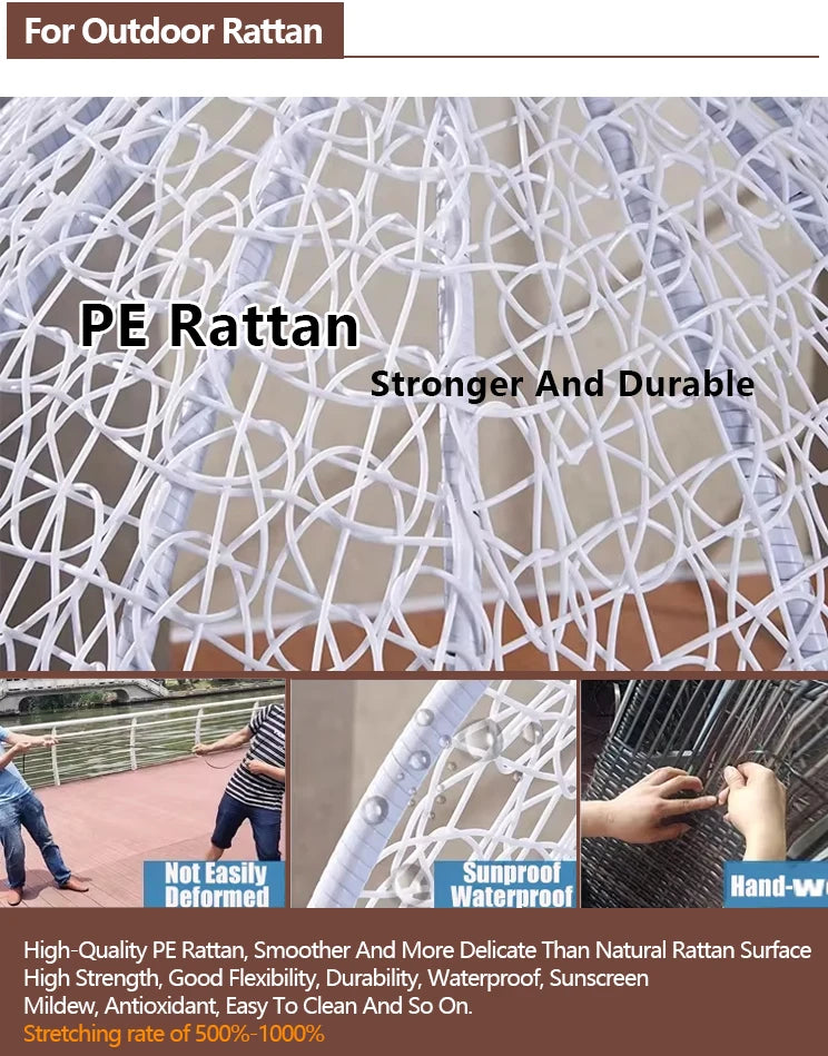 Factory Cheap Custom Fashion Outdoor Furniture Garden Modern Hammock Patio Swing Balcony Chair Woven Rattan Egg Chair With Stand