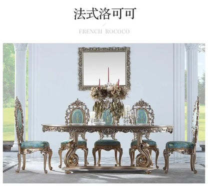 ssK178 A55 Palace French Rococo dining table and chair combination 1.9M European-style villa classical dining table luxury custo