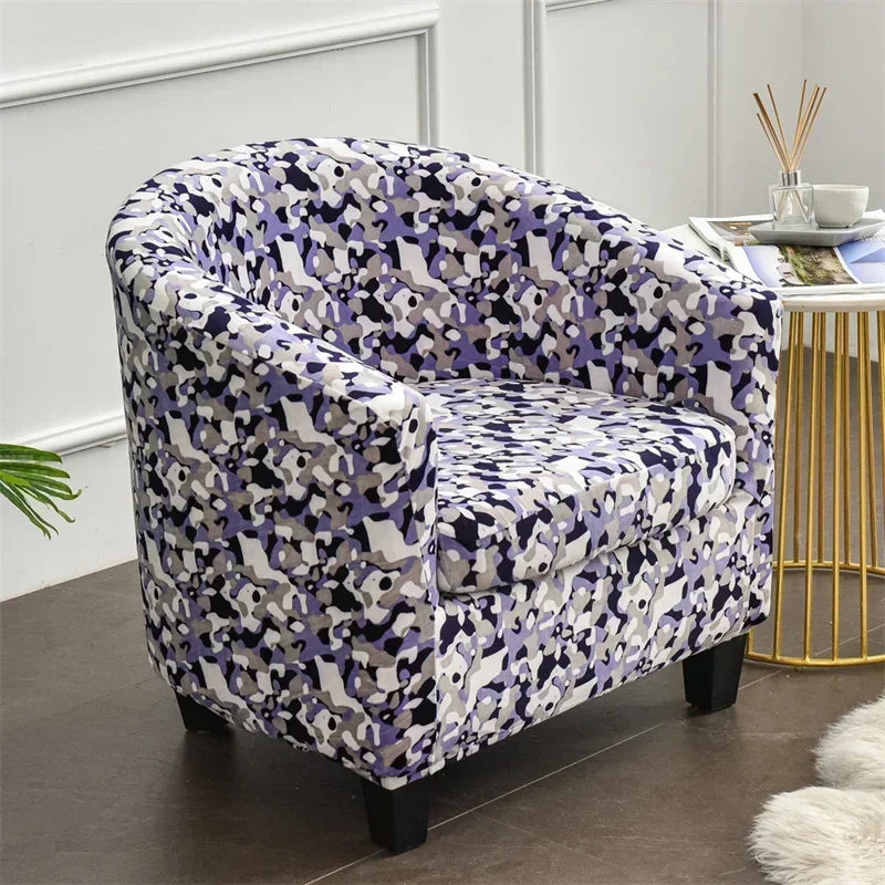 Velvet Arc Seat Sofa Cover Elastic Club Armchairs Covers Living Room Single Seat Tub Couch Slipcovers With Seat Cushion Covers