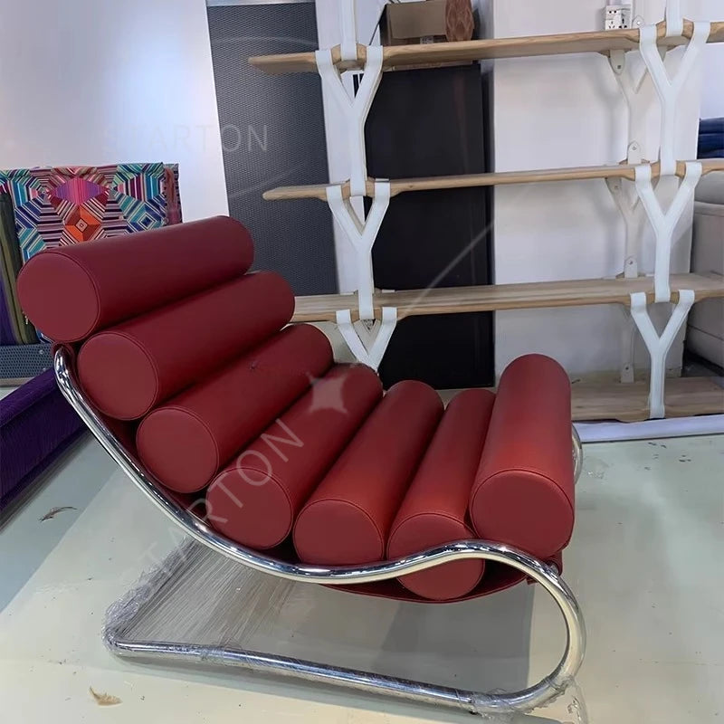 Italian Genuine Leather Recliner Chair Minimalist Living Room Furniture for Home Hotel