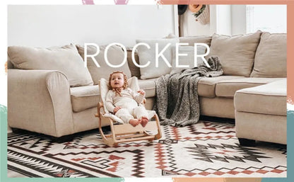 Rocking horse for children baby rocking chair solid wood home newborn recliner multifunctional wooden baby soothing chair ins