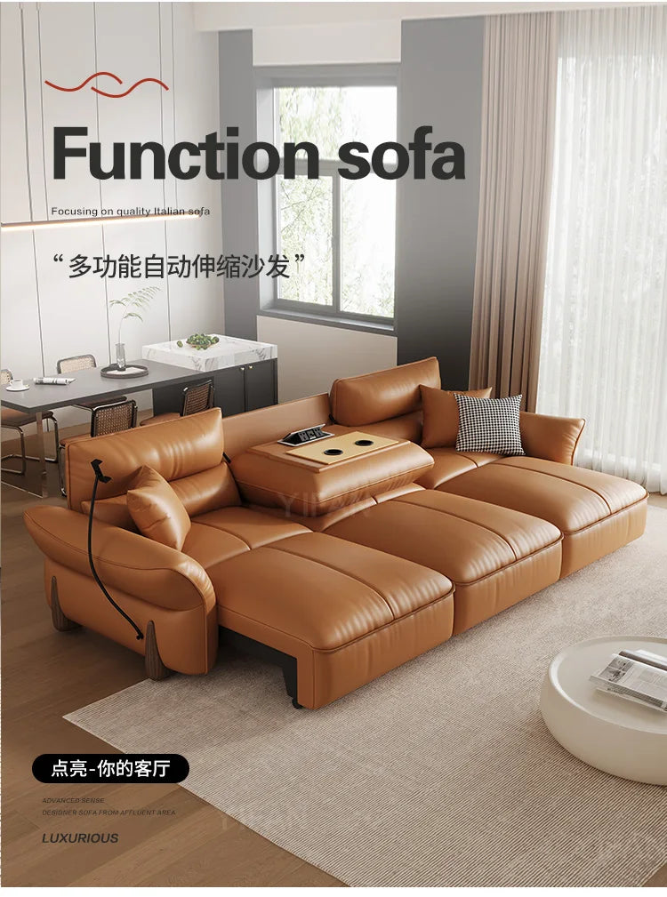 Relaxing Genuine Leather Sofa Living Room Electric Reclining Italian Sofa Lounge Luxury Divano Soggiorno Furniture Home
