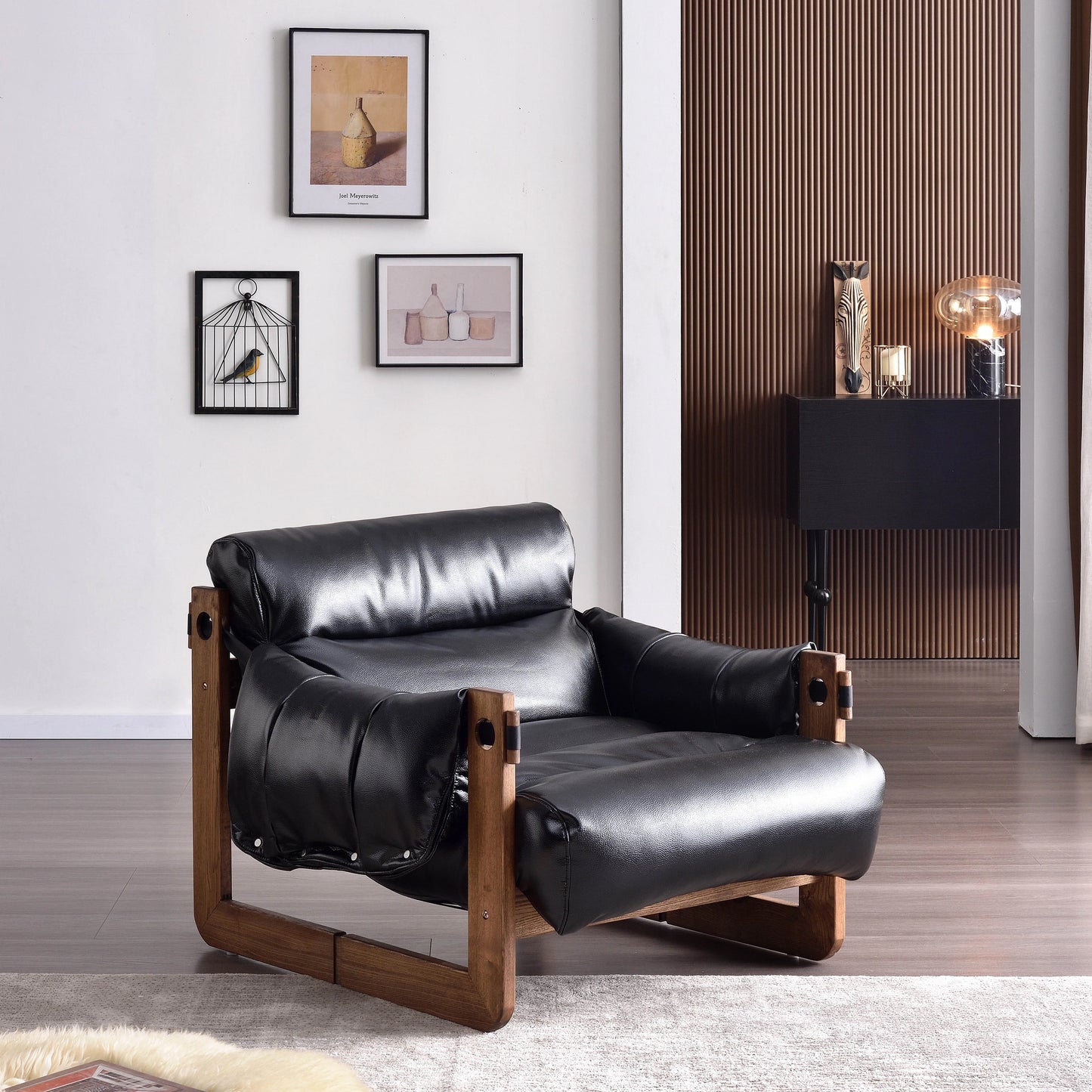 Solid Wood Single Sofa Chair with Modern Design Net Red Medieval Leisure Style for Home Furniture Jersey Living Room Chair