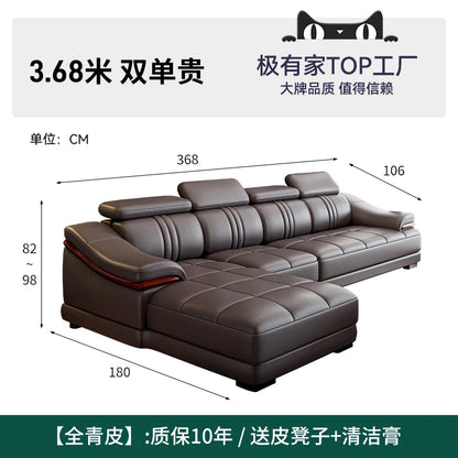Nordic Genuine Leather Sofas Luxury Armchairs Cinema Comfortable Sofas Living Room Design Fauteuils Salon Home Furniture
