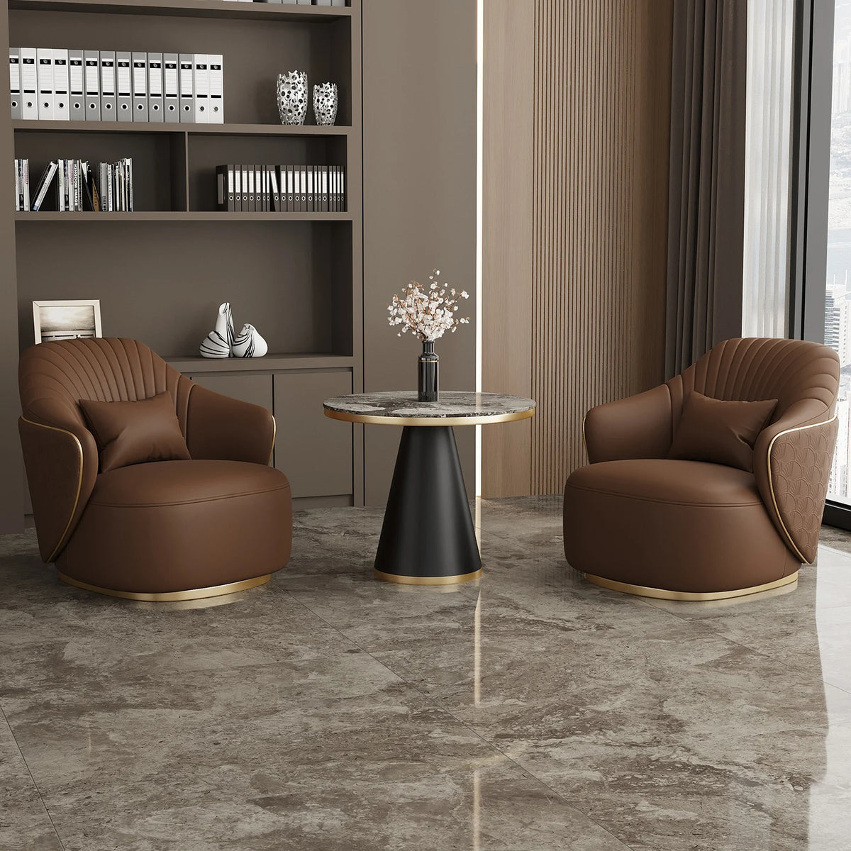 Modern light luxury single sofa chair home balcony negotiation reception table and chair combination designer office area leisur