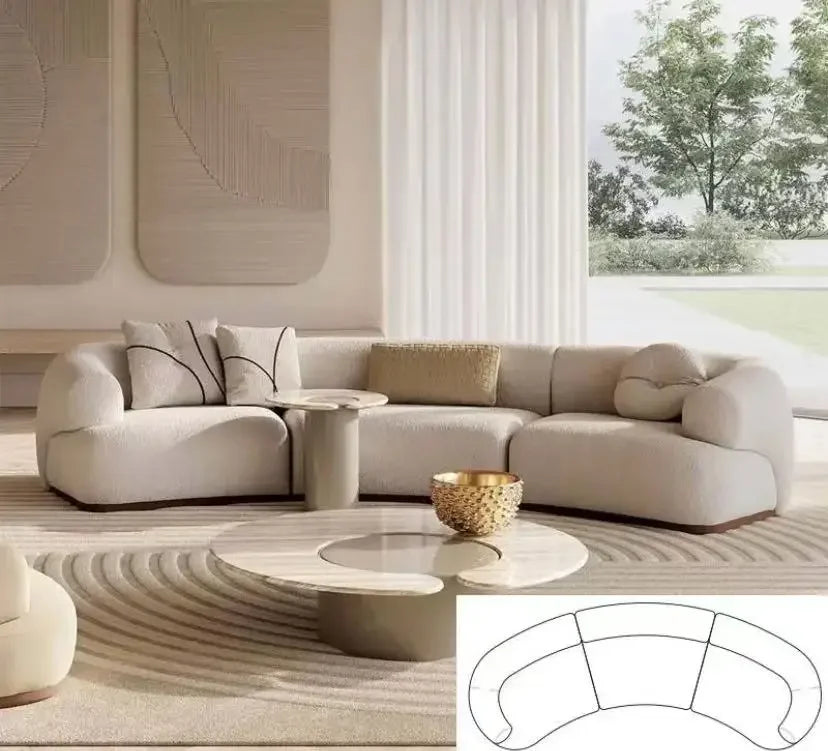 A38 Living room Italian minimalist light luxury fabric sofa cream style special-shaped, soft decoration, exhibition hall sofa gr