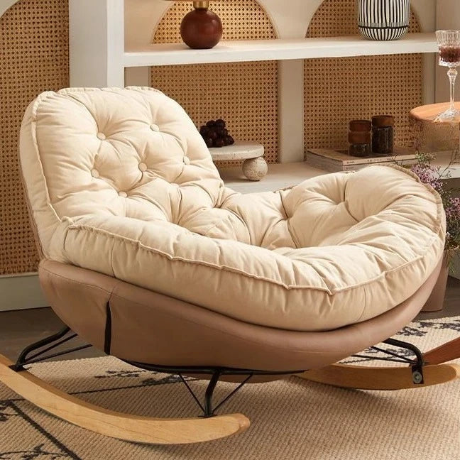 Recliner Comfortable Thickened Wo-od Penguin Rocking Chair Living Room Bedroom Balcony Ho-me Leisure Lazy Sofa Style For Single