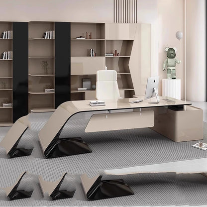 Luxury Home Office Desk Computer Gaming Shelves Folding Large Office Desk Executive Reception Mesas Escritorio Trendy Furniture